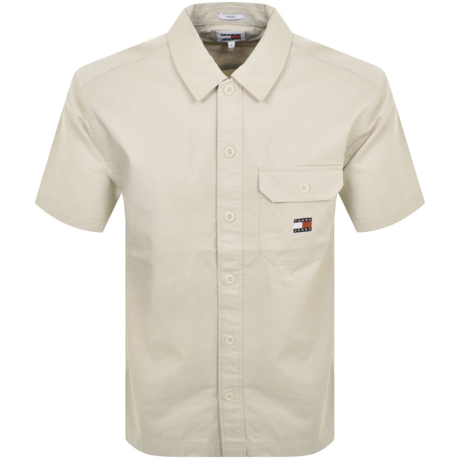 Tommy Jeans Essential Overshirt Beige Mainline Menswear Canada